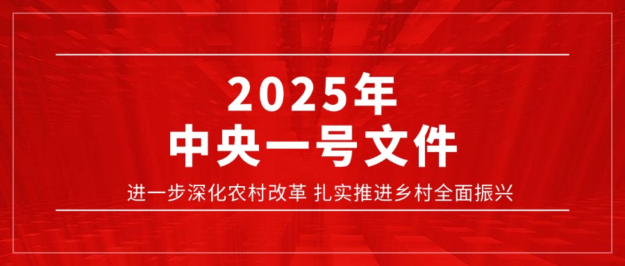 2025年中央一号文件发布！进一步深化农村改革，扎实推进乡村全面振兴！